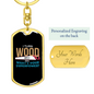 I Turn Wood To Things Swivel Keychain Woodworker Dog Tag Stainless Steel or 18k Gold-Express Your Love Gifts