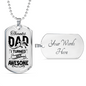 I Turned Out Awesome Dad Necklace Stainless Steel or 18k Gold Dog Tag 24" Chain-Express Your Love Gifts