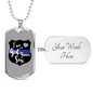 I'Ve Got Your Six Necklace Stainless Steel or 18k Gold Dog Tag 24"-Express Your Love Gifts