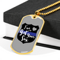 I'Ve Got Your Six Necklace Stainless Steel or 18k Gold Dog Tag 24"-Express Your Love Gifts