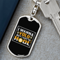 I Wanna YOLO But I Gotta HODL Crypto Keychain Stainless Steel or 18k Gold Dog Tag Keyring-Express Your Love Gifts