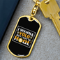 I Wanna YOLO But I Gotta HODL Crypto Keychain Stainless Steel or 18k Gold Dog Tag Keyring-Express Your Love Gifts