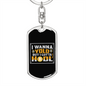 I Wanna YOLO But I Gotta HODL Crypto Keychain Stainless Steel or 18k Gold Dog Tag Keyring-Express Your Love Gifts