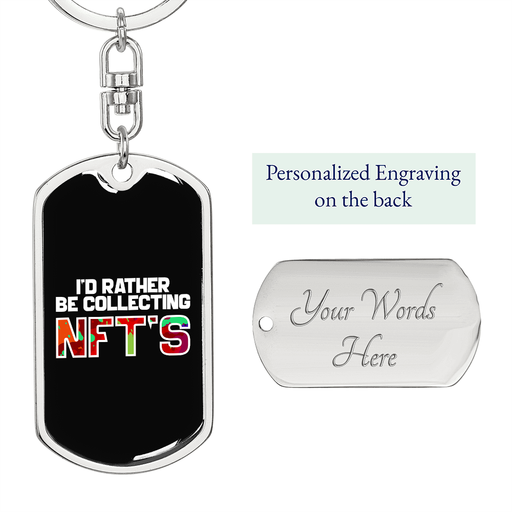 I Wanna YOLO Crypto Keychain Stainless Steel or 18k Gold Dog Tag Keyring-Express Your Love Gifts