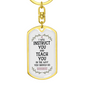 I Will Instruct You Psalm 32:8 Keychain Stainless Steel or 18k Gold Dog Tag Keyring-Express Your Love Gifts