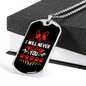 I Will Never Forget You Necklace Stainless Steel or 18k Gold Dog Tag 24" Chain-Express Your Love Gifts