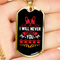 I Will Never Forget You Necklace Stainless Steel or 18k Gold Dog Tag 24" Chain-Express Your Love Gifts