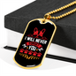 I Will Never Forget You Necklace Stainless Steel or 18k Gold Dog Tag 24" Chain-Express Your Love Gifts