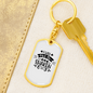 I Will Not Be Shaken Keychain Stainless Steel or 18k Gold Dog Tag Keyring-Express Your Love Gifts