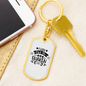 I Will Not Be Shaken Keychain Stainless Steel or 18k Gold Dog Tag Keyring-Express Your Love Gifts