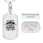 I Will Not Be Shaken Keychain Stainless Steel or 18k Gold Dog Tag Keyring-Express Your Love Gifts