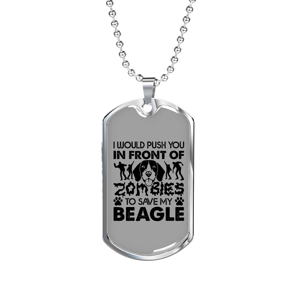I Will Save My Beagle Necklace Stainless Steel or 18k Gold Dog Tag 24" Chain-Express Your Love Gifts