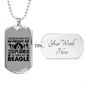 I Will Save My Beagle Necklace Stainless Steel or 18k Gold Dog Tag 24" Chain-Express Your Love Gifts