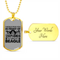 I Will Save My Beagle Necklace Stainless Steel or 18k Gold Dog Tag 24" Chain-Express Your Love Gifts