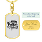 I Would Rather Be Fishing Keychain Stainless Steel or 18k Gold Dog Tag Keyring-Express Your Love Gifts