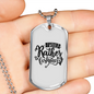 I Would Rather Be Fishing Necklace Stainless Steel or 18k Gold Dog Tag 24" Chain-Express Your Love Gifts