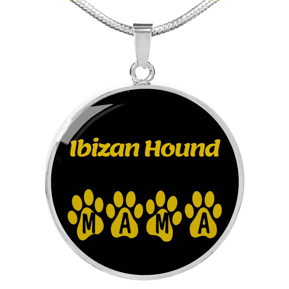 Ibizan Hound Mama Circle Necklace Stainless Steel or 18k Gold 18-22" Dog Owner Lover-Express Your Love Gifts