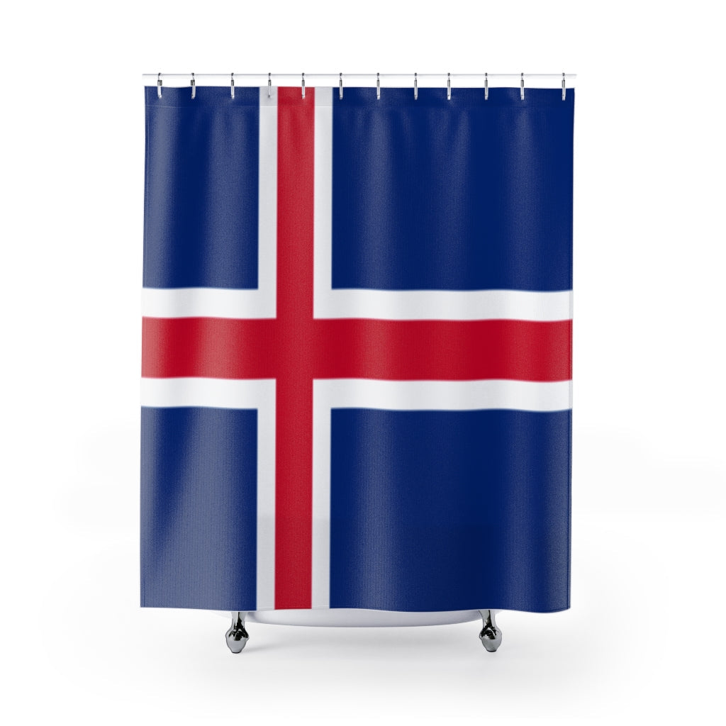 Iceland Flag Stylish Design 71" x 74" Elegant Waterproof Shower Curtain for a Spa-like Bathroom Paradise Exceptional Craftsmanship-Express Your Love Gifts