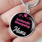Icelandic Sheepdog Mama Necklace Circle Pendant Stainless Steel or 18k Gold 18-22" Dog Mom Pendant-Express Your Love Gifts
