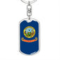 Idaho State Flag Keychain Dog Tag Stainless Steel or 18k Gold-Express Your Love Gifts