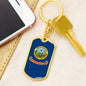 Idaho State Flag Keychain Dog Tag Stainless Steel or 18k Gold-Express Your Love Gifts