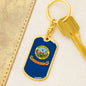 Idaho State Flag Keychain Dog Tag Stainless Steel or 18k Gold-Express Your Love Gifts