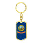 Idaho State Flag Keychain Dog Tag Stainless Steel or 18k Gold-Express Your Love Gifts