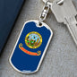 Idaho State Flag Keychain Dog Tag Stainless Steel or 18k Gold-Express Your Love Gifts