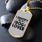 Identify as a Dog Lover Necklace Stainless Steel or 18k Gold Dog Tag 24" Chain-Express Your Love Gifts
