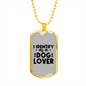 Identify as a Dog Lover Necklace Stainless Steel or 18k Gold Dog Tag 24" Chain-Express Your Love Gifts