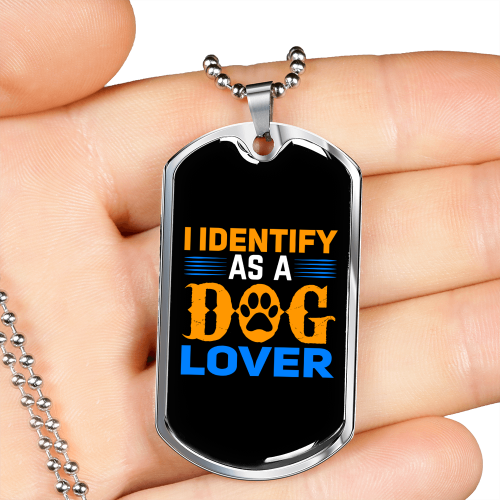 Identify Stainless Steel or 18k Gold Dog Tag 24" Chain-Express Your Love Gifts