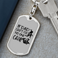 If Dad Can'T Fix Swivel Keychain Woodworker Dog Tag Stainless Steel or 18k Gold-Express Your Love Gifts
