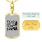 If Dad Can'T Fix Swivel Keychain Woodworker Dog Tag Stainless Steel or 18k Gold-Express Your Love Gifts