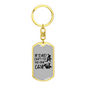 If Dad Can'T Fix Swivel Keychain Woodworker Dog Tag Stainless Steel or 18k Gold-Express Your Love Gifts