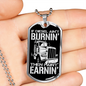 If Diesel Ain'T Burnin' Dog Tag Stainless Steel or 18k Gold 24" Chain-Express Your Love Gifts