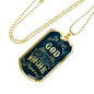 If God Is For Us Who Can Be Against Us Stainless Steel or 18k Gold Dog Tag 24"-Express Your Love Gifts