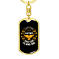 If God Is Your Partner Keychain Stainless Steel or 18k Gold Dog Tag Keyring-Express Your Love Gifts