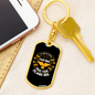 If God Is Your Partner Keychain Stainless Steel or 18k Gold Dog Tag Keyring-Express Your Love Gifts
