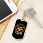 If God Is Your Partner Keychain Stainless Steel or 18k Gold Dog Tag Keyring-Express Your Love Gifts