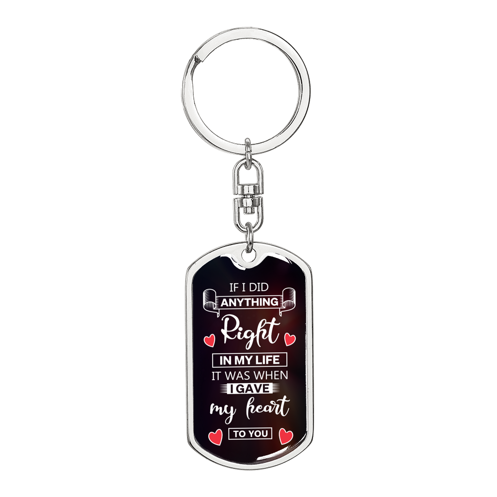 If I Did Anything Right In My Life Keychain Stainless Steel or 18k Gold Dog Tag Keyring-Express Your Love Gifts