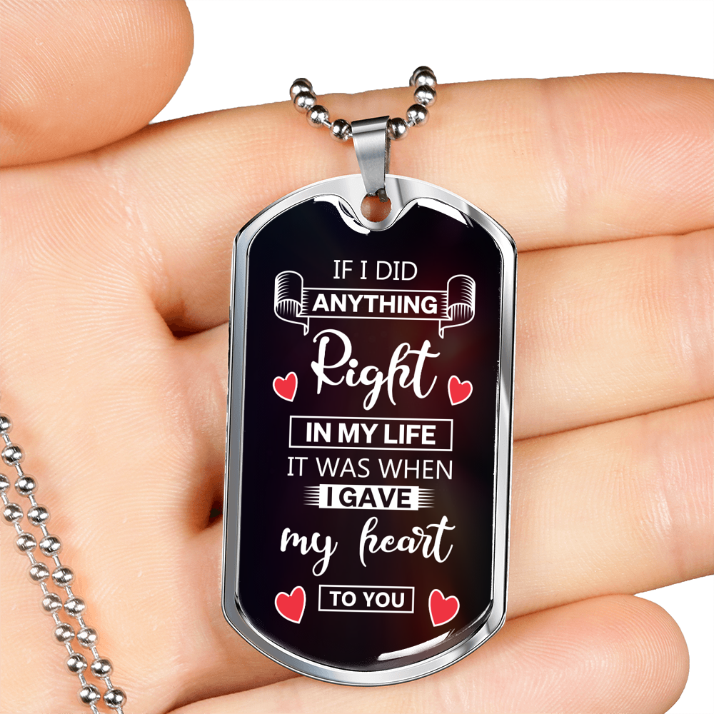 If I Did Anything Right In My Life Necklace Stainless Steel or 18k Gold Dog Tag 24" Chain-Express Your Love Gifts