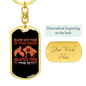 Ignites Fire In Hearts Firefighter Keychain Stainless Steel or 18k Gold Dog Tag Keyring-Express Your Love Gifts