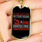 Ignites In Your Heart Firefighter Gift Stainless Steel or 18k Gold Dog Tag 24" Chain-Express Your Love Gifts