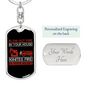Ignites In Your Heart Firefighter Keychain Stainless Steel or 18k Gold Dog Tag Keyring-Express Your Love Gifts
