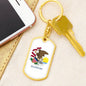 Illinois State Flag Keychain Dog Tag Stainless Steel or 18k Gold-Express Your Love Gifts