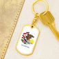 Illinois State Flag Keychain Dog Tag Stainless Steel or 18k Gold-Express Your Love Gifts