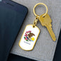 Illinois State Flag Keychain Dog Tag Stainless Steel or 18k Gold-Express Your Love Gifts