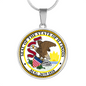 Illinois State Seal Necklace Circle Pendant Stainless Steel or 18k Gold 18-22"-Express Your Love Gifts