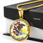 Illinois State Seal Necklace Circle Pendant Stainless Steel or 18k Gold 18-22"-Express Your Love Gifts