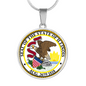 Illinois State Seal Necklace Circle Pendant Stainless Steel or 18k Gold 18-22"-Express Your Love Gifts